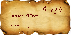 Olajos Ákos névjegykártya